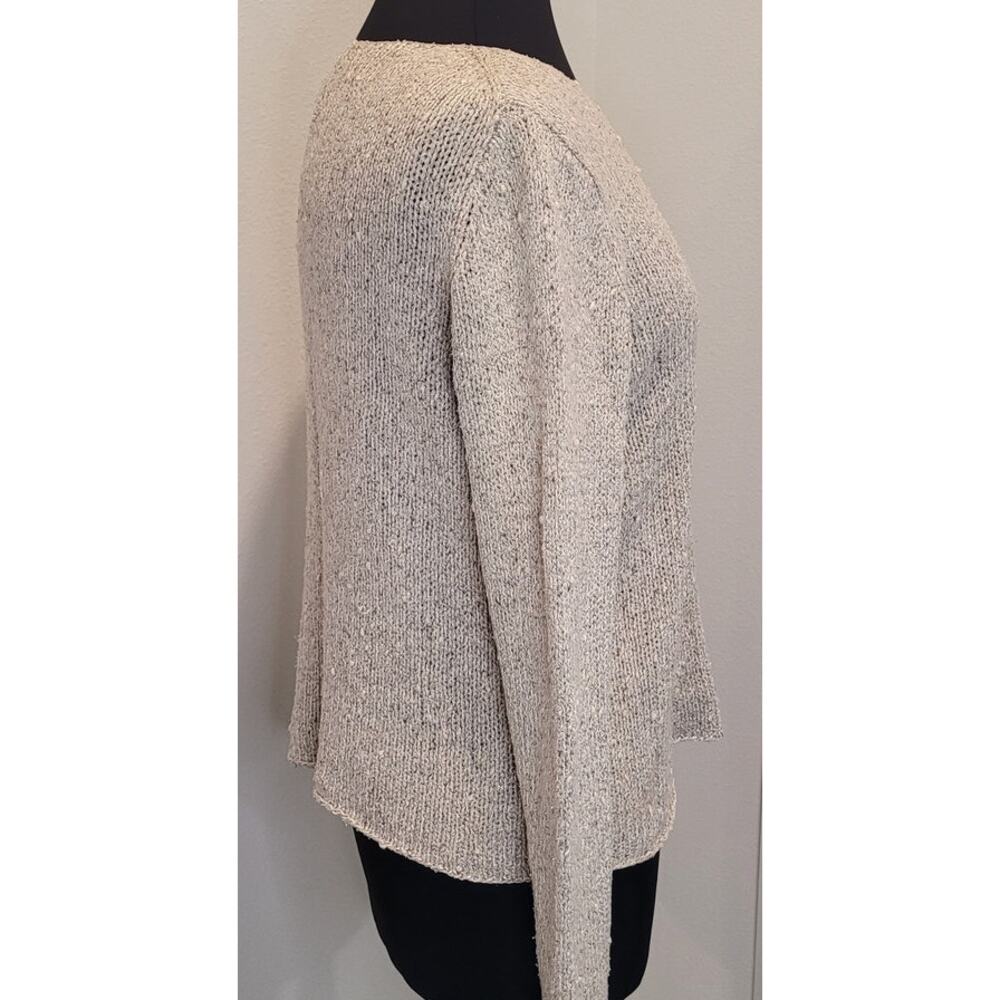 Eileen Fisher Silk Sequin Sweater Oatmeal PM - Picture 3 of 7